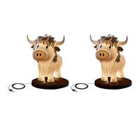 Awwertse 2X Lampe de Table en Forme de Vache, Veilleuse de Ferme, Lampe de Chevet en Forme Vache, Petite Lampe de Table de Chevet USB pour, Le Bureau, la Chambre à Coucher
