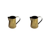 Awwertse 2X Vase en Métal Pichet Décoratif Shabby Porte-Fleurs Vase en Métal avec Poignée pour Pot de Fleurs de Jardin Domestique Bronze