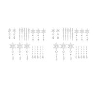 Awwertse 36X Pendentifs de Sapin de Noël en Forme de Flocon de Neige Transparent en Cristal, Décorations de Glaçons pour Les Vacances d'hiver, Ornement à Suspendre Transparent