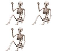 Awwertse 3X Décorations de Squelettes d'halloween, Squelette en Plastique Mobile, Squelette du Corps avec Articulations Mobiles