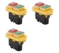 Awwertse 3X YH02-A Interrupteur Électromagnétique 220 V 15 A 5 Broches Bouton Poussoir de Démarrage pour Équipement de Machine-Outil Panneau Étanche