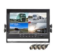 Awwertse 9" Moniteur LCD de Voiture 4 Canaux 4CH Quad Écran Divisé Display Moniteur Voiture 4 Écrans Divisés