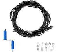 Awwertse Câble de Nettoyage de Drain Solide de 16,6 Pieds X 1/2 Pouce avec Six Coupeurs en Forme, Tarière de Canalisation en Acier à Noyau Solide Flexible.