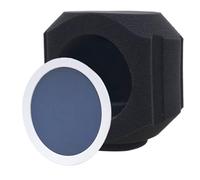 Awwertse Écran D'Isolation pour Microphone Vocal en Mousse Absorbante de Son, Filtre de Protection Contre Le Vent pour Studio D'Enregistrement, Voix, Balle Acoustique, Bleu.