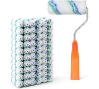 Awwertse Kit de Rouleaux de Peinture en Microfibre pour Murs - 61 Pièces, Housses de Rouleaux de Peinture de 4 Pouces, Mini Rouleaux de Peinture (Nappe de 1/2 Pouce)