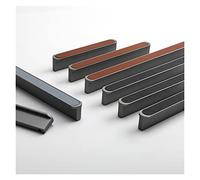 AWWVRLMM 4 pièces 500mm étendu gris armoire porte poignée Simple armoires de cuisine tiroir en cuir noir meubles bouton décoration la maison