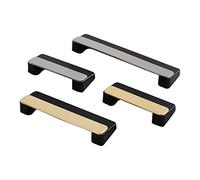 AWWVRLMM 4 pièces or Double couleur couture armoire tiroir bouton caché armoires de cuisine meubles porte poignée carré décoration la maison matériel