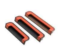 AWWVRLMM 4 pièces Orange caché armoire porte poignée moderne bicolore épissage intégré tiroir bouton gris meubles décoration