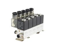AWWVRLMM Électrovanne pneumatique à Deux Positions et Trois Voies Pression Positive 3V1-06 DC24V, Combinaison de vanne Ventouse Action directe(Dc24v 8 in 8 Out,10 Combinations)
