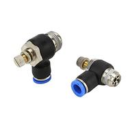 AWWVRLMM Lot de 2 Tubes 4 à 16 mm vers Filetage mâle BSP M5/M6 1/2 po, régulateur débit pneumatique, limiteur d'air, raccord Tuyau(Sl4-m6)