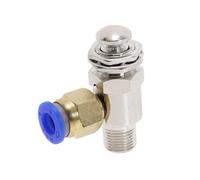 AWWVRLMM Vanne d'échappement mécanique pneumatique à Air TAC-3P, 2 Positions, 3 Voies M5 Femelle, Filetage mâle 1/8 ", vannes de Commutation Bouton avec raccord(with 8mm Fitting)