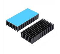 Awxlumv Lot de 2 dissipateurs thermiques 50 mm x 25 x 10 mm avec ruban conducteur thermique, dissipateur thermique en aluminium pour refroidissement Raspberry Pi, M.2 SSD NVMe mSATA Mini-SATA PCB