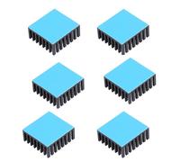 Awxlumv Lot de 6 petits dissipateurs thermiques en aluminium avec bande conductrice thermique double face pour puces IC ASUS ROG Ally GPU Noir 25 x 25 x 10 mm