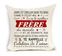 Awyuan Cadeau pour Mon frère Serre cet Oreiller dans tes Bras comme si c'était Moi Housse de Coussin décorative pour la Maison Cadeau d'anniversaire de Noël ou de Remise de diplôme pour Mon frère