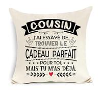 Awyuan Cousin J'Ai essayé de trouver Le Cadeau Parfait pour toi mais tu m'as déjà Housse de Coussin Cousin Anniversaire Graduation Cadeau de Noël