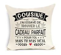 Awyuan Cousine J'Ai essayé de trouver Le Cadeau Parfait pour toi mais tu m'as déjà Housse de Coussin pour Cousine Anniversaire Graduation Cadeau de Noël