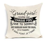 Awyuan Grand-père J'espère Que Chaque Fois Que tu serres cet Oreiller dans tes Bras Housse de Coussin pour Grand-père Cadeau d'anniversaire Cadeau de Noël (Grand-père-a)