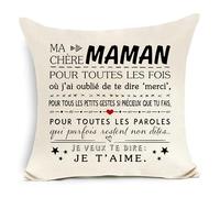 Awyuan Housse de Coussin pour Maman de la Part de la Fille et du Fils Cadeaux de fête des mères Souvenir Original Cadeau d'anniversaire Cadeau de Noël (Maman-c)