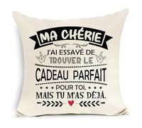 Awyuan Ma Chérie J'Ai essayé de trouver Le Cadeau Parfait pour toi mais tu m'as déjà Housse de Coussin créative pour Petite Amie Cadeau d'anniversaire Cadeau de Noël
