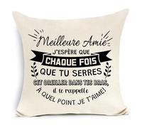 Awyuan Meilleure Amie J'espère Que Chaque Fois Que tu serres cet Oreiller dans tes Bras Housse de Coussin pour Meilleure Amie Anniversaire Graduation Cadeau de Noël (Meilleure Amie-a)