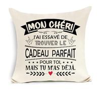 Awyuan Mon Chéri J'Ai essayé de trouver Le Cadeau Parfait pour toi mais tu m'as déjà Housse de Coussin créative pour Petit Ami Cadeau d'anniversaire Cadeau de Noël