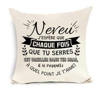 Awyuan Neveu J'espère Que Chaque Fois Que tu serres cet Oreiller dans tes Bras Housse de Coussin pour Neveu Anniversaire Graduation Cadeau de Noël (Neveu-a)