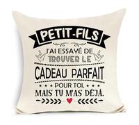 Awyuan Petit-Fils J'Ai essayé de trouver Le Cadeau Parfait pour toi mais tu m'as déjà Housse de Coussin pour Petit-Fils Anniversaire Graduation Cadeau de Noël