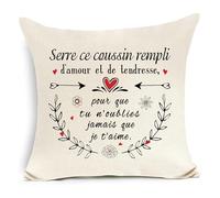 Awyuan Serre ce Coussin rempli d'amour et de tendresse Housse de Coussin pour Maman Papa Fille Sœur Meilleure Amie Anniversaire Cadeau de Noël Cadeau Fête des Mères (À Offrir à Qui Vous Voulez)