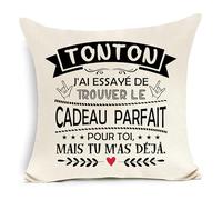 Awyuan Tonton J'Ai essayé de trouver Le Cadeau Parfait pour toi mais tu m'as déjà Housse de Coussin Amusante pour Tonton Anniversaire Noël Cadeau de décoration d'intérieur