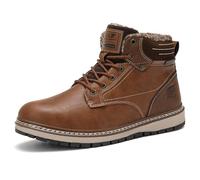 AX BOXING Chaussure Homme Hiver Chaussure Chaud Fourrées Bottine Cuir Antidérapant Bottes Neige Lacet Chaussure Montante Taille 41-46 EU (Marron, 45 EU)