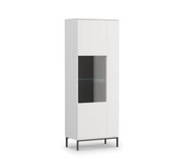 AX LIVING Armoire vitrine verre "Queba QT07" - Largeur 70cm, Moderne Blanc