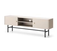 AX LIVING Banc TV beige Dinley - 155 cm Buffet bas avec structure métallique
