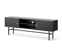 AX LIVING Banc TV noir Dinley - 155 cm Buffet bas lisse & moderne
