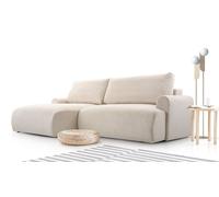 AX LIVING beige L Canapé Mariuss Petit canapé avec fonction sommeil 260 cm L