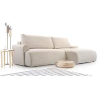 AX LIVING beige L Canapé Mariuss Petit canapé avec fonction sommeil 260 cm R