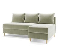 AX LIVING Canapé d'angle Petit Farring Moderne 204 cm en Vert sauge - Style & Confort