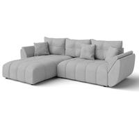 AX LIVING Canapé en L gris clair Verciani Fonction sommeil Tiroir de lit 266