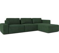 AX LIVING Canapé XXL L forme Arkleton Canapé d'angle Vert foncé 360cm style R