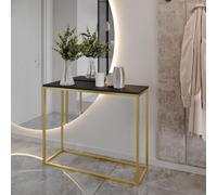 AX LIVING Console d'entrée Lortie 100cm noir structure métallique dorée