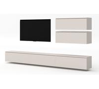 AX LIVING Ensemble meuble salon TV Loriano V beige Cachemire 300 cm