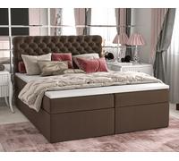 AX LIVING Lit Boxspring Follonica Marron 180 x 200 - Confort et style réunis