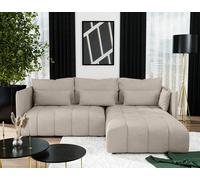 AX LIVING Marron clair Canapé d'angle avec fonction sommeil Tiroir de lit Cosmova 245