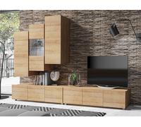 AX LIVING Meuble annexe salon Kossana 11 - largeur 300cm chêne doré