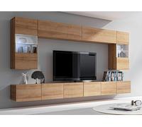 AX LIVING Meuble-paroi Moderne "Kossana 1" - 300 cm de large, Chêne doré