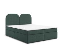 AX LIVING Migwell Lit boxspring 160x200 Vert avec tiroir de lit Tête de lit
