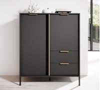 AX LIVING Moderne Catanian 2D2S Buffet haut Anthracite Commode 103,3 cm