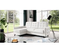 AX LIVING Petit canapé d'angle avec fonction sommeil Yosmio 225cm Crème L