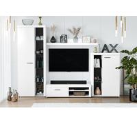 AX LIVING Spacoro Meuble-paroi blanc largeur 270 cm, de haute qualité, sans LED