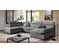 AX LIVING U Canapé avec fonction sommeil Olettio 342 cm Gris L