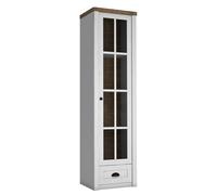AX LIVING Vitrine en verre "Palmano W1S" - 50 cm de large, pin d'Andersen
